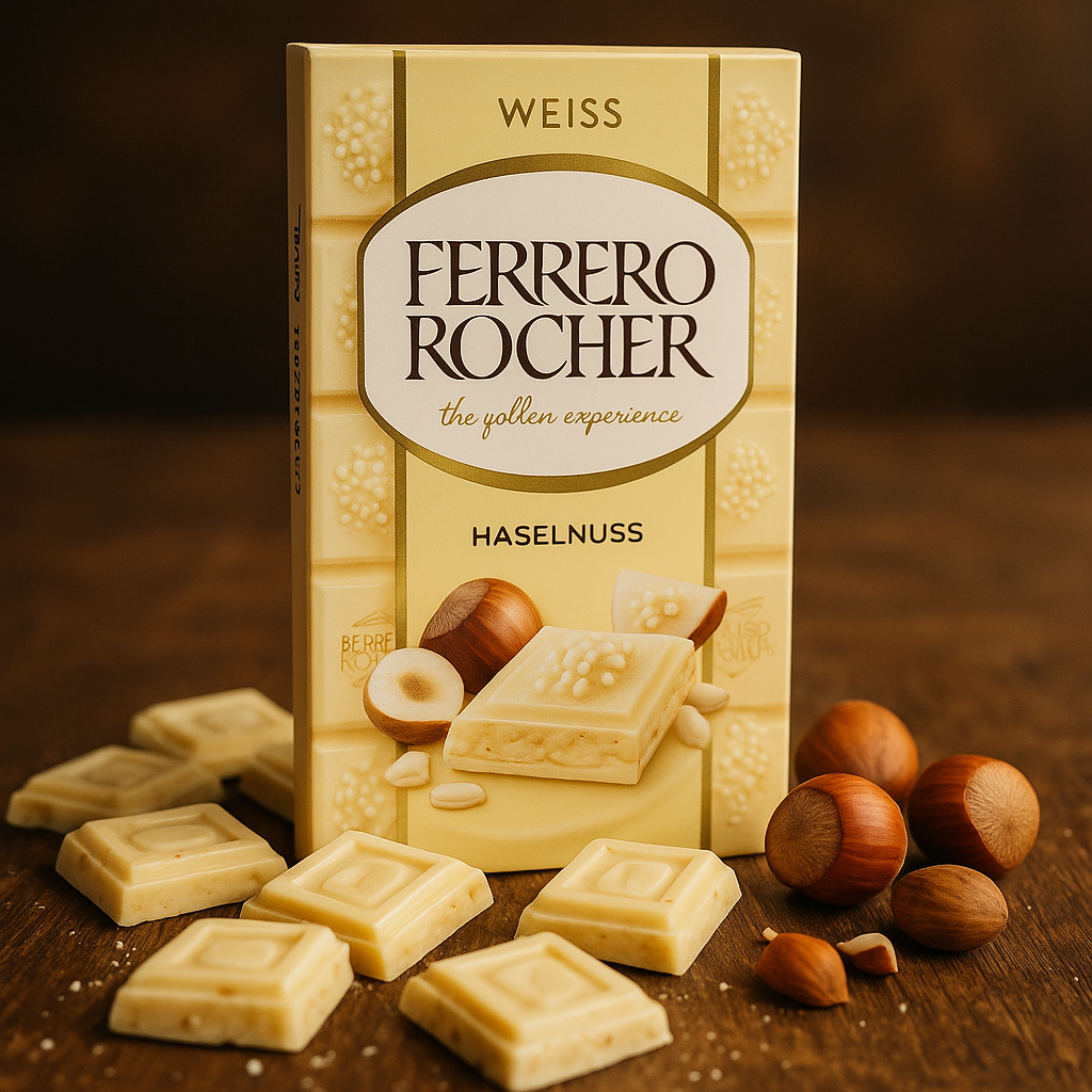 Шоколадка Ferrero Rocher Haselnuss White Chocolate 90 гр. Італія, фото 1