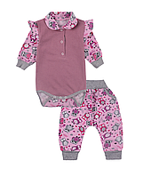 Ясельний комплект для дівчаток "Совенятко", Пудровий, 80 (1 рік)