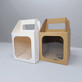 Коробки для паски, панетона, пряникового будиночка, подарунка (130х130х140мм.)