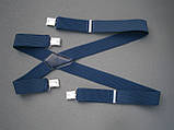 Підтяжки чоловічі Батал на зріст до 200 см Х-подібні 40 мм 4 застібки синій джинс, фото 3