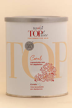 ItalWax Top Line Віск теплий в металевій банці, 800 мл - Корал
