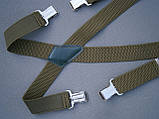 Підтяжки чоловічі Батал на зріст до 200 см Х-подібні 40 мм 4 застібки олива, фото 8