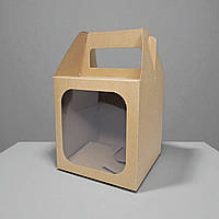 Коробки для паски, панетона, пряникового будиночка, подарунка (130х130х140мм.) крафт