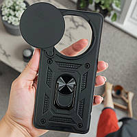 Протиударний чохол на Xiaomi Redmi Note 14 Pro 4G зі шторкою і кільцем броне накладка на редмі нот 14 про