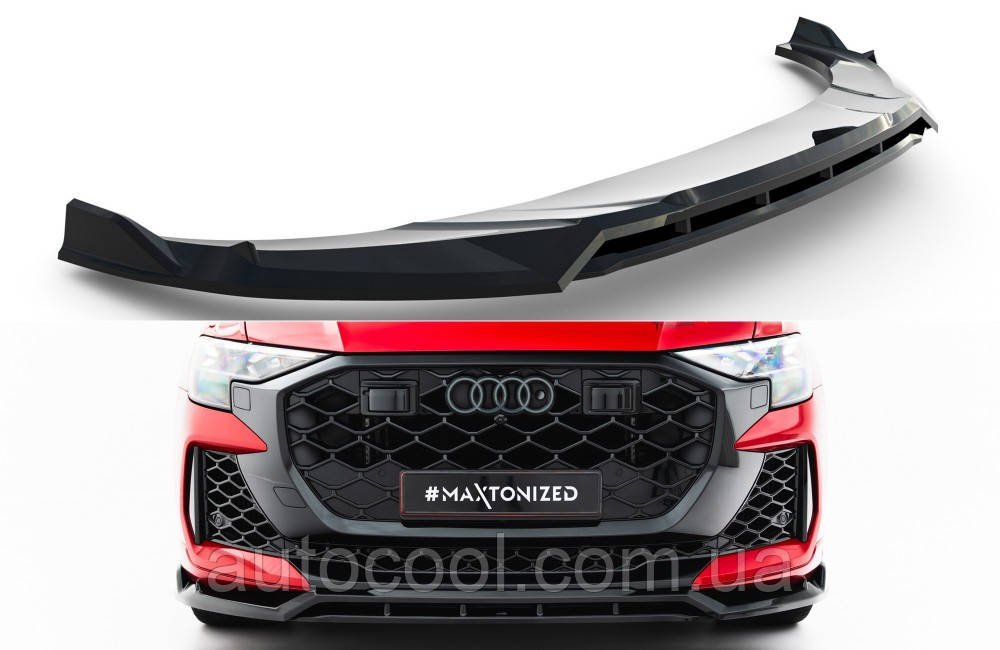 Накладка на передній бампер-сплітер для Audi Q8 RS 2023+ г.в. рестайлінг, фото 1