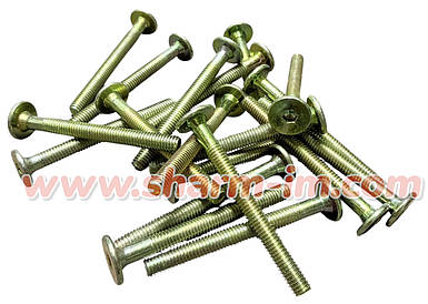 Гвинт меблевий із плоскою головкою під шестигранний ключ М6х60 мм Жовтий