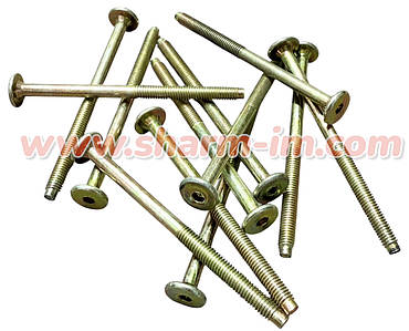 Гвинт меблевий із плоскою головкою під шестигранний ключ М6х90 мм Жовтий