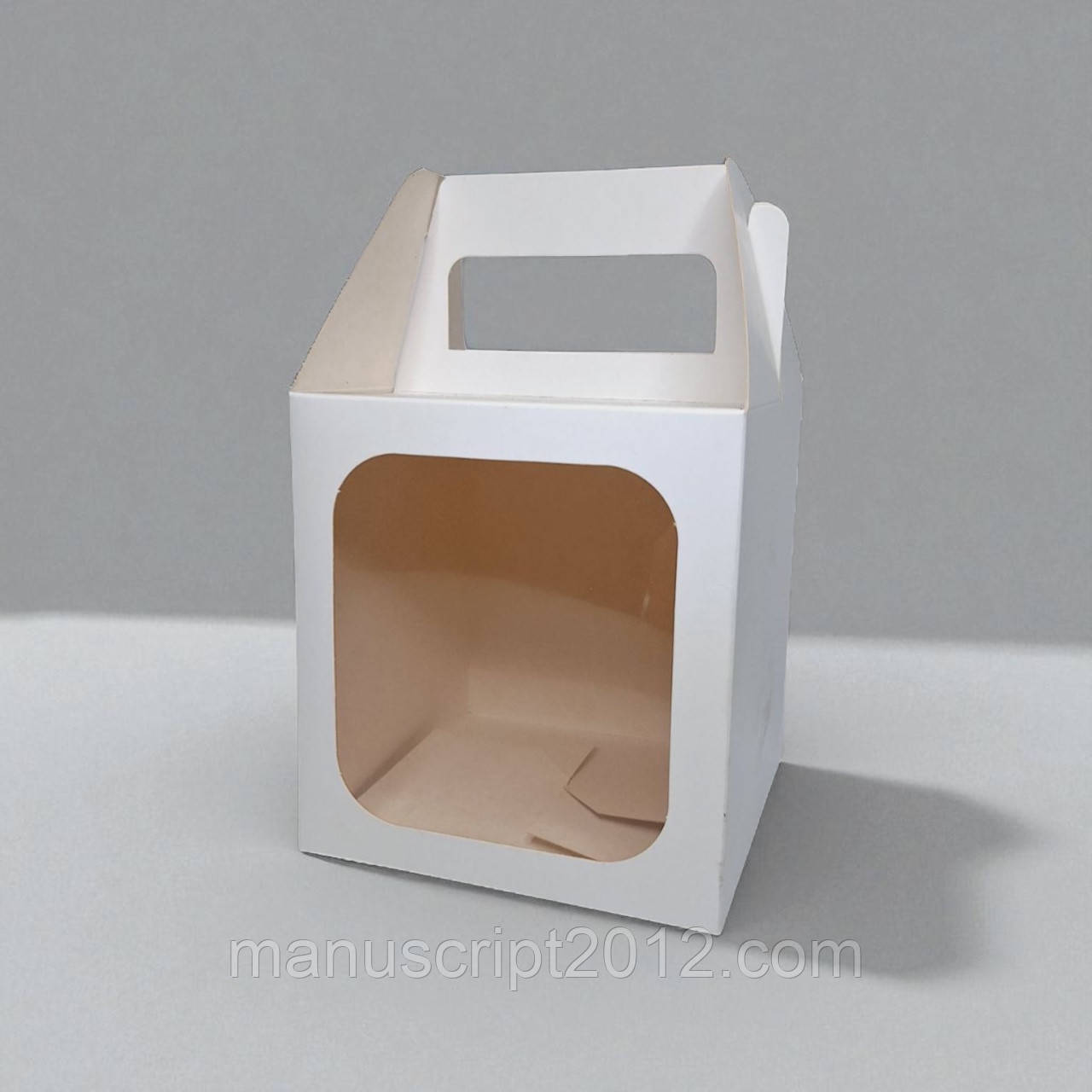 Коробки для паски, панетона, пряникового будиночка, подарунка (130х130х140мм.) біла