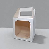 Коробки для паски, панетона, пряникового будиночка, подарунка (130х130х140мм.) біла