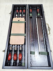 "Дортан'ян" Набір шампурів у дерев'яному кейсі 9 предметів ЕКОЛОГІЧНІ МАТЕРІАЛИ, фото 2