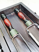 "Дортан'ян" Набір шампурів у дерев'яному кейсі 9 предметів ЕКОЛОГІЧНІ МАТЕРІАЛИ, фото 5