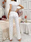 Жіночі піжами №С0929 Білий з рожевими серцями, фото 9