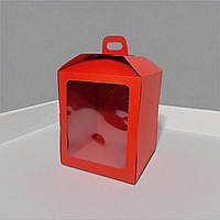 Коробки для паски, панетона, пряникового будиночка, подарунка (170х170х200мм.) червона