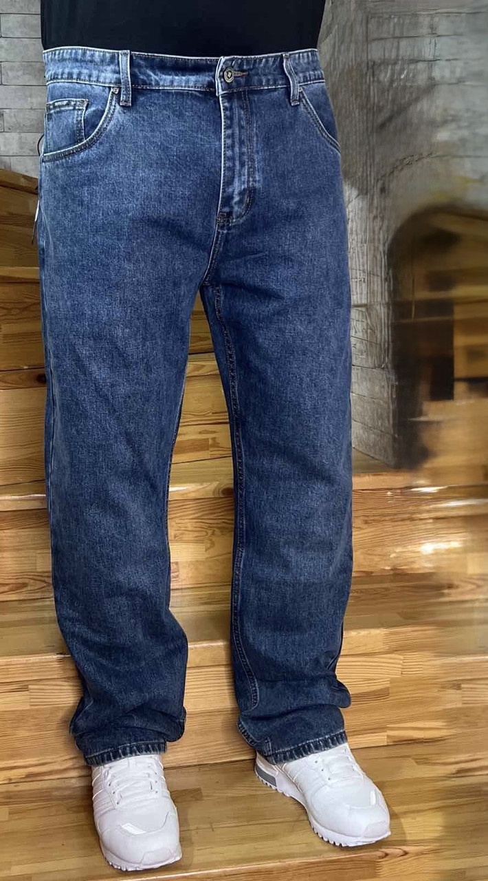 Чоловічі джинси PAGALEE великого розміру, класичні, прямі,48 Синій, фото 1