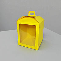 Коробки для паски, панетона, пряникового будиночка, подарунка (170х170х200мм.) жовта