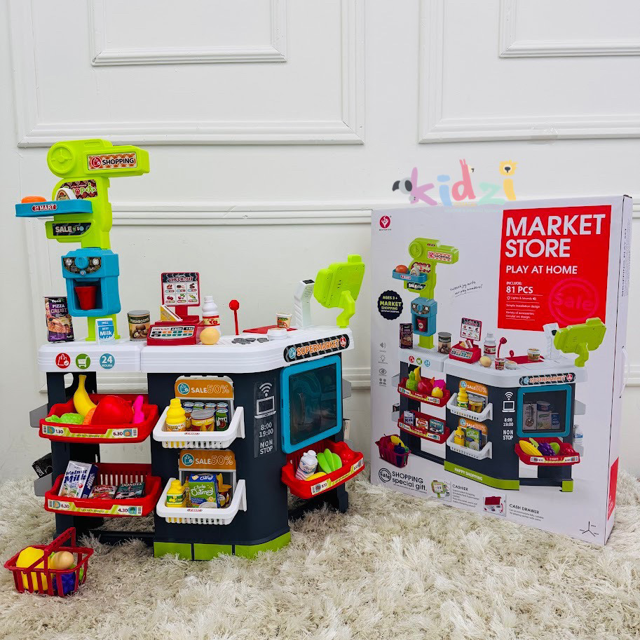 Ігровий набір Магазин 922-202 супермаркет, 81 предмет, звук, підсвітка, фото 1