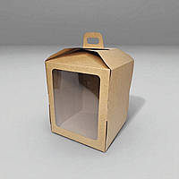 Коробки для паски, панетона, пряникового будиночка, подарунка (170х170х200мм.) крафт