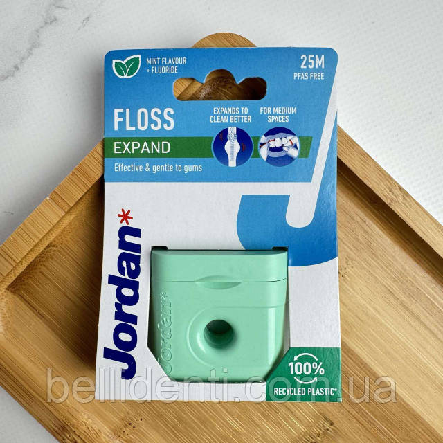 Зубная нить Jordan Expand Fresh floss, расширяющая, с фтором