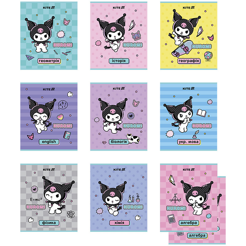 Набір предметних зошитів Kite Kuromi 48 аркушів у клітинку 10 шт HK25-240-1-9, фото 1