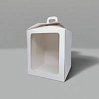 Коробки для паски, панетона, пряникового будиночка, подарунка (170х170х200мм.) біла