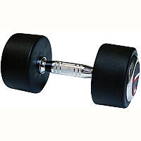 Професійна прогумована гантель inSPORTline 50 кг для бодибілдингу, функціональних і силових тренувань