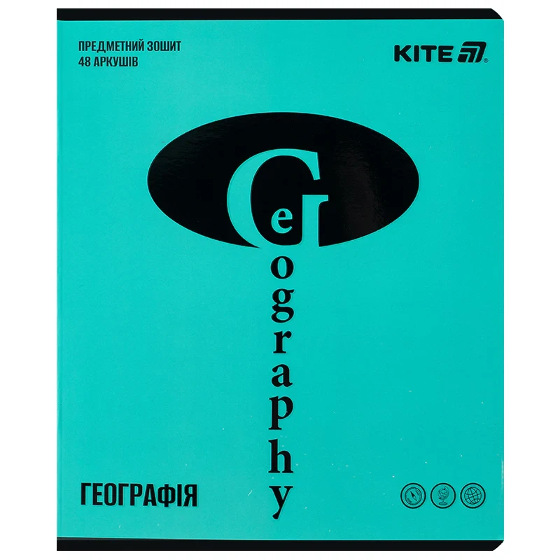 Зошит предметний Kite Bright K25-240-15, 48 аркушів, клітинка, географія, фото 1