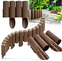 Палисад коричневый садовый Cellfast Standart 2.30 м, декоративное ограждение для клумб и газонов, садовая палисада 34-041