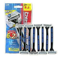 Одноразові бритви Kai razor Чорно-синій 8 шт.