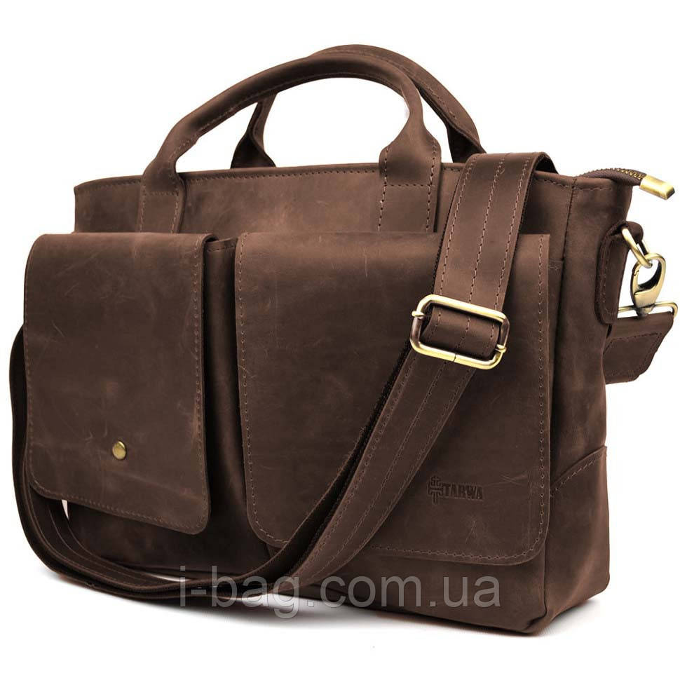 Сумка-портфель чоловіча на плече з ручками TARWA Коричневий RC-3990-3md, фото 1