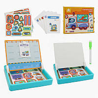 Магнітні пазли "Транспорт", дерев яна дошка, маркер, картки, магніт, назви англійською мовою C 52503 Бро