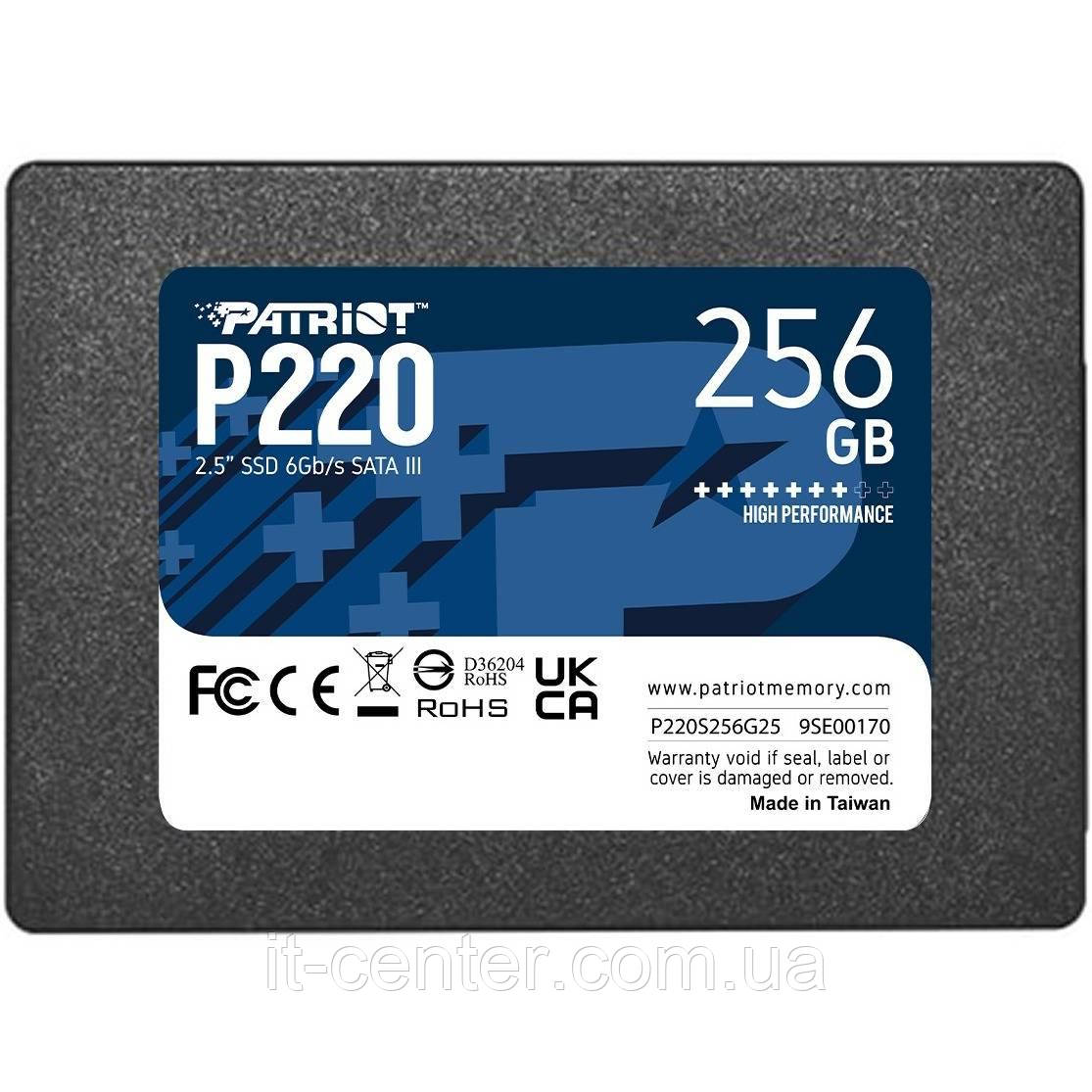 Накопичувач SSD 256GB Patriot P220 2.5" SATAIII TLC (P220S256G25)