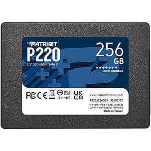 Накопичувач SSD 256GB Patriot P220 2.5" SATAIII TLC (P220S256G25), фото 1