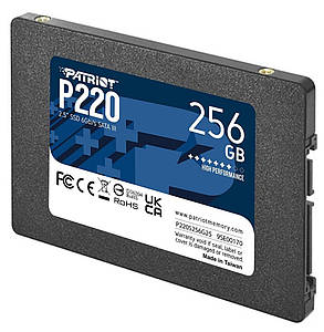 Накопичувач SSD 256GB Patriot P220 2.5" SATAIII TLC (P220S256G25), фото 2