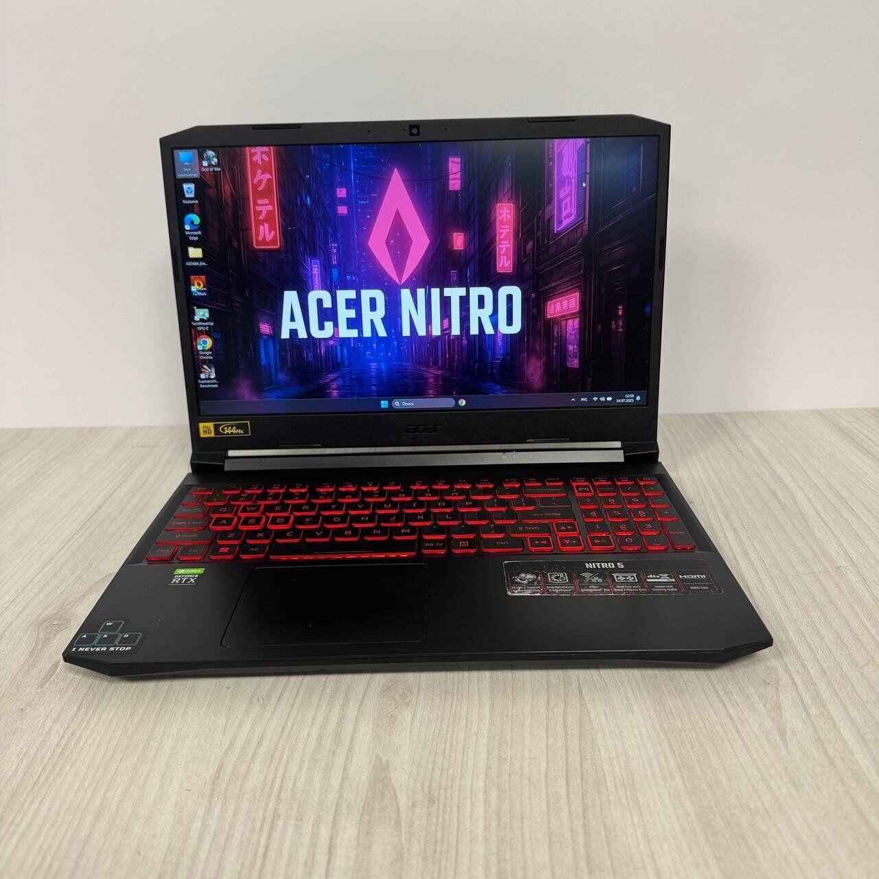 Б/в Ігровий ноутбук Б-клас Acer Nitro 5 AN515-55 15.6" 1920x1080| i5-11400H| 16GB RAM| 512GB SSD NVMe| RTX 3050 Ti 4GB