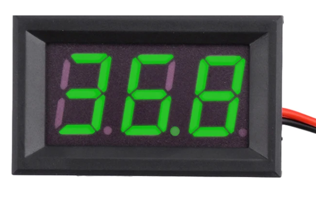 Цифровой Вольтметр 5-120v DC в корпусе (два провода, зеленый), фото 1