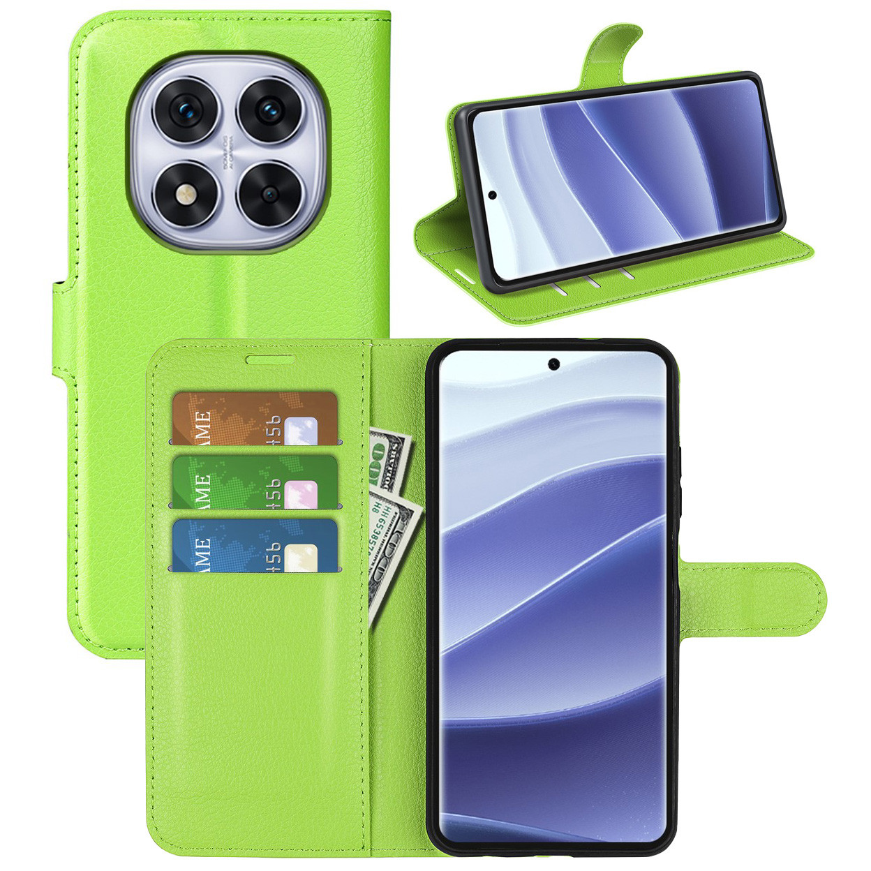 Чохол-книжка Litchie Wallet для Xiaomi Redmi Note 14 Pro 5G / Poco X7 Light Green, фото 1