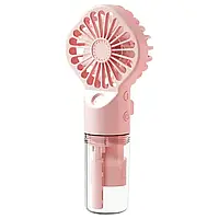 Ручний міні вентилятор зі зволожувачем, від USB, Рожевий / Маленький вентилятор бездротовий / USB вентилятор