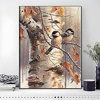 Набір для вишивання хрестиком «Зимові птахи» 50×40 см, 14 ct комплект для творчості та декору