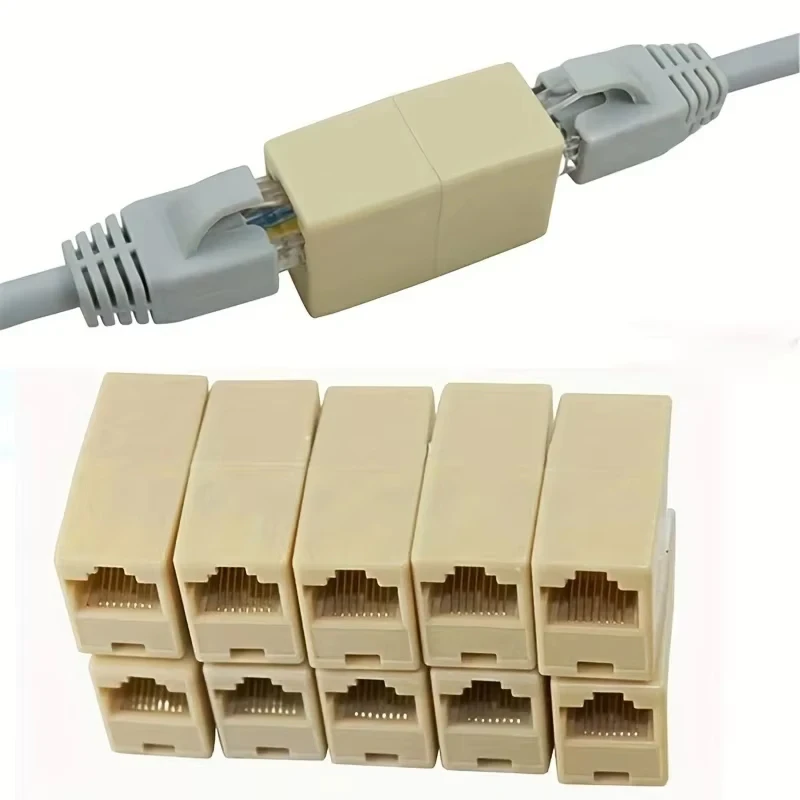 З'єднувач Ethernet-кабелей із двома прямими головками, з'єднувач для LAN-кабелів RJ45 CAT 5 5E 6a, подовжувачі, фото 1