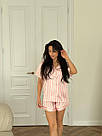 Піжама жіноча ШОВК VS СМУЖКА РОЖЕВА сорочка+шорти 052/21, фото 9