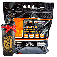Гейнер для набору маси 3 кг, зростання м'язів, для худих, спортсменів, чоловіків з креатином + шейкер у подарунок