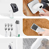 Набір для грумінгу 7в1 машинка для стрижки тварин та насадка на пилосос для вичісування PetChois Білий, фото 9