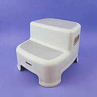 BM-68076 Підставка дитяча на дві сходинки з антиковзаючими ніжками Bimbo сіра 28x30x25 см