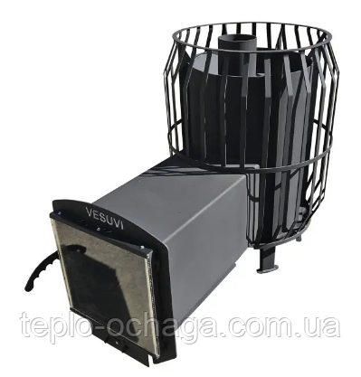 ПІЧ ДЛЯ БАНИ БІЧКА 50 М3 СКЛОМ 400*400 І ВИНОСОМ, фото 2