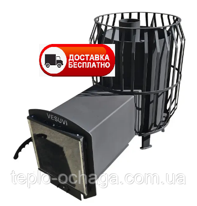 ПІЧ ДЛЯ БАНИ БІЧКА 50 М3 СКЛОМ 400*400 І ВИНОСОМ