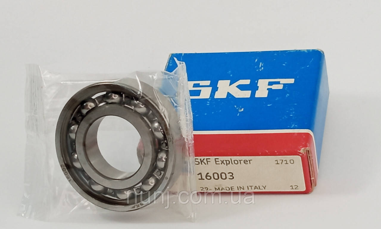 Підшипник 16003 SKF (7000103) розміри: 17*35*8 кульковий радіальний, фото 1