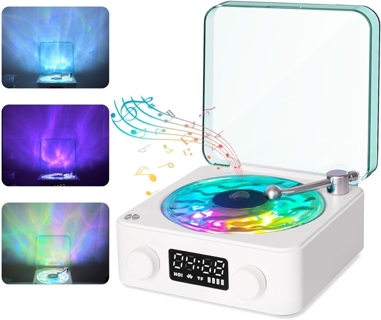 Бездротова колонка-нічник з функцією bluetooth rgb у вигляді вінілового програвача Wave Atmosphere Speaker
