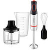 Потужний занурюваний блендер 1500 Вт з чашею, мірним стаканом і подрібнювачем (AU-3354), фото 2