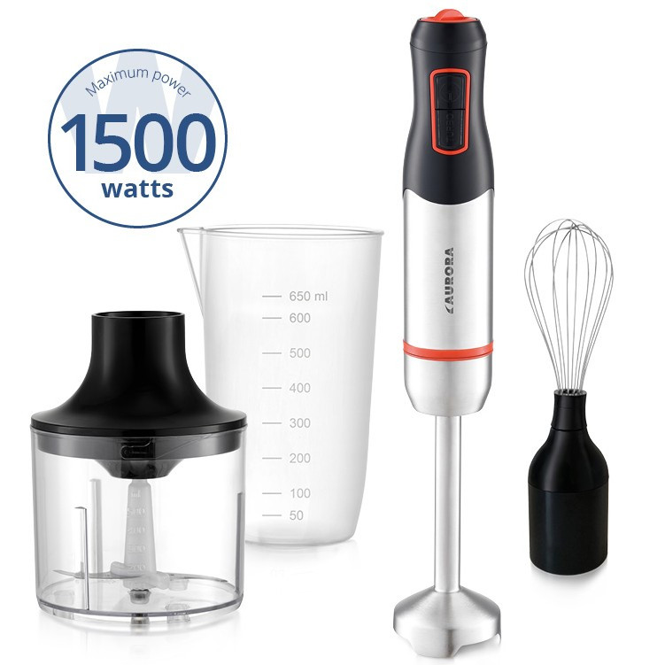 Потужний занурюваний блендер 1500 Вт з чашею, мірним стаканом і подрібнювачем (AU-3354), фото 1