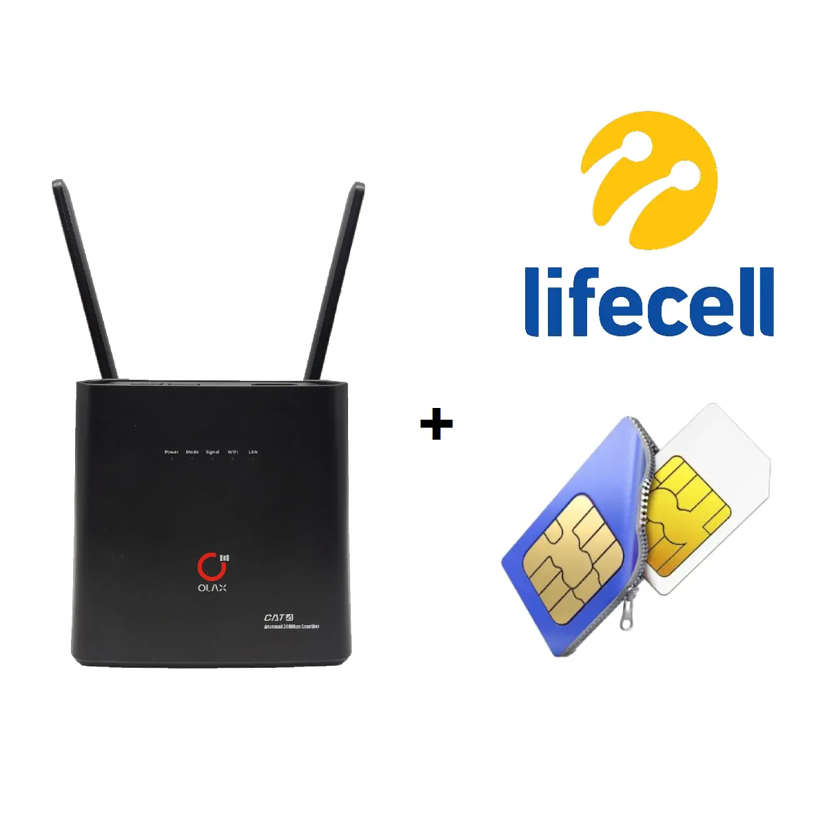 Стаціонарний Wi-Fi роутер 4G Olax AX9 Pro з АКБ 4000mAh та SIM-картою Lifecell